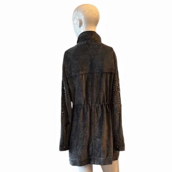 Free People Dark Gray Velvet Jacket with Emnellished Sleeves Size XS - Picture 7 of 12